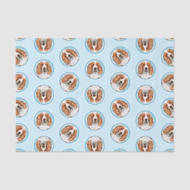 Welsh Springer Spaniel Painting Original Dog Art Tissue Paper (Front)