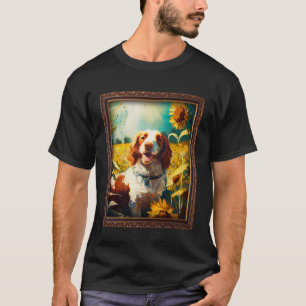 Welsh Springer Spaniel Painting Sunflower Flower M T-Shirt