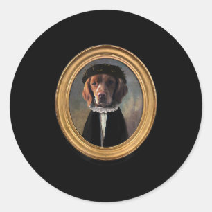 Welsh Springer Spaniel Renaissance Painting Dog Classic Round Sticker