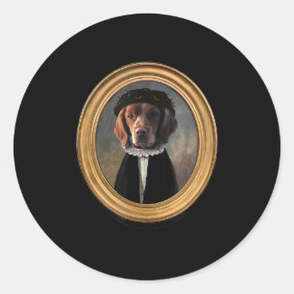 Welsh Springer Spaniel Renaissance Painting Dog Classic Round Sticker