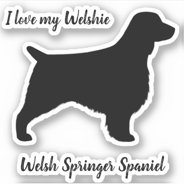 Welsh Springer Spaniel Silhouette Dog Breed (Front)