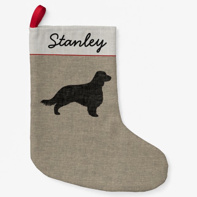 Welsh Springer Spaniel Silhouette with Long Tail Small Christmas Stocking (Front)