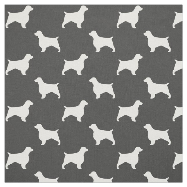 Welsh Springer Spaniel Silhouettes Pattern Fabric (Swatch)