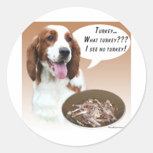 Welsh Springer Spaniel Turkey Classic Round Sticker
