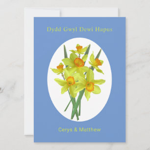 Welsh St David's Day Personalised Daffodils Card