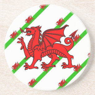 Welsh stripes flag coaster