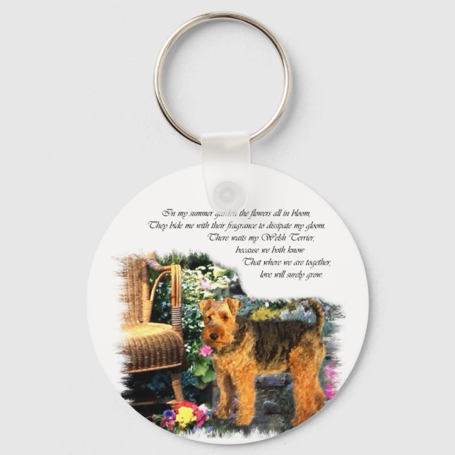 Welsh Terrier Art Gifts Key Ring (Front)