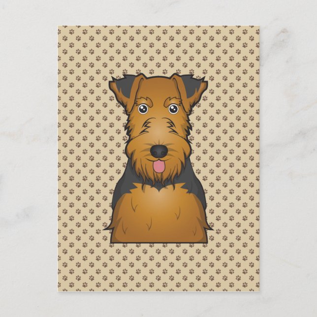 Welsh Terrier Cartoon Postcard (Front)