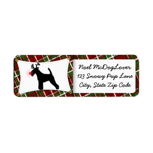 Welsh Terrier Christmas Return Address Label (Front)