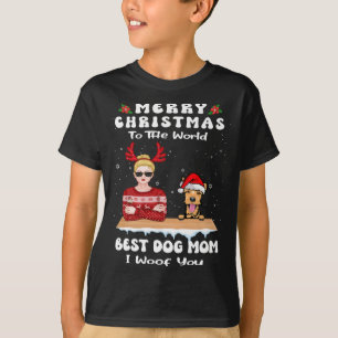 Welsh Terrier Christmas To The World Best Dog Mum T-Shirt