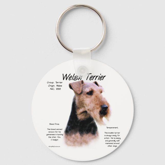 Welsh Terrier History; About Welsh Terriers Key Ring (Front)