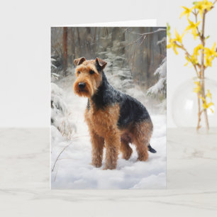 Welsh Terrier Let It Snow Christmas  Card