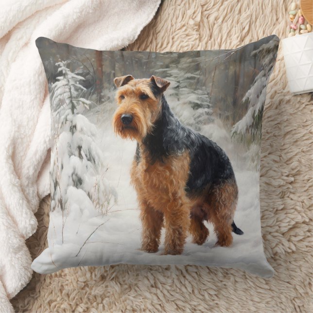 Welsh Terrier Let It Snow Christmas  Cushion (Blanket)