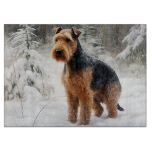 Welsh Terrier Let It Snow Christmas Cutting Board