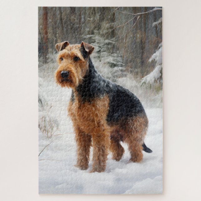 Welsh Terrier Let It Snow Christmas  Jigsaw Puzzle (Vertical)