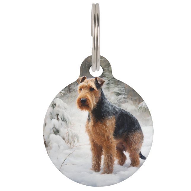 Welsh Terrier Let It Snow Christmas  Pet Tag (Front)