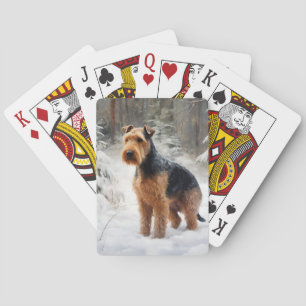 Welsh Terrier Let It Snow Christmas  Playing Cards