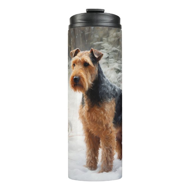 Welsh Terrier Let It Snow Christmas  Thermal Tumbler (Front)