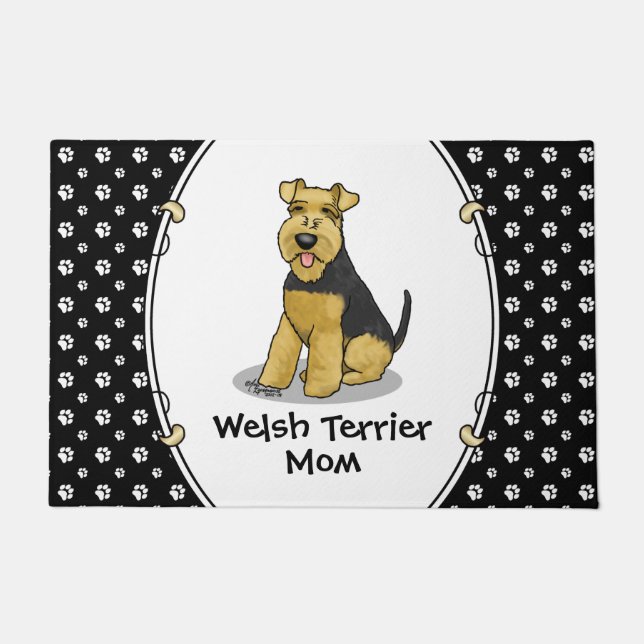 Welsh Terrier Mum Cute Dog Mum Doormat (Front)