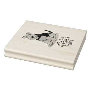 Welsh Terrier Mum - Cute Dog Mum Rubber Stamp