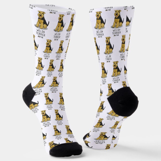 Welsh Terrier Mum - Cute Dog Mum Socks (Angled)