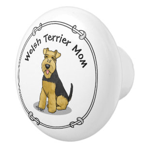 Welsh Terrier Mum - Cute Welshie Dog Mum Ceramic Knob