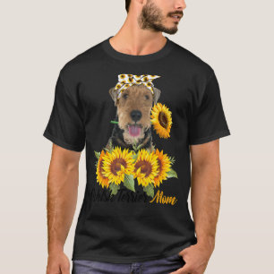 Welsh Terrier Mum Sunflower Summer Dog Mum Mama Wo T-Shirt