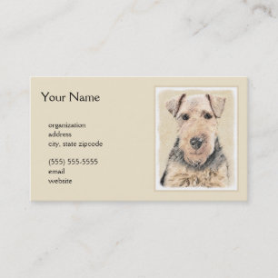 Welsh Terrier Painting - Cute Original Dog Art Business Card