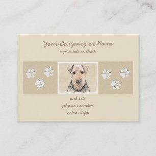 Welsh Terrier Painting - Cute Original Dog Art Business Card