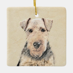 Welsh Terrier Painting - Cute Original Dog Art Ceramic Ornament
