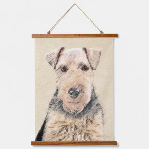 Welsh Terrier Painting - Cute Original Dog Art Hanging Tapestry
