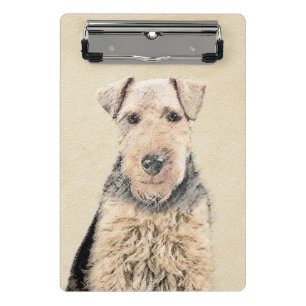 Welsh Terrier Painting - Cute Original Dog Art Mini Clipboard