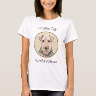 Welsh Terrier Painting - Cute Original Dog Art T-Shirt