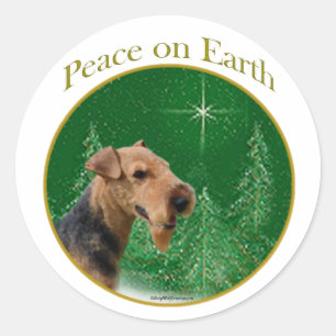 Welsh Terrier Peace Classic Round Sticker
