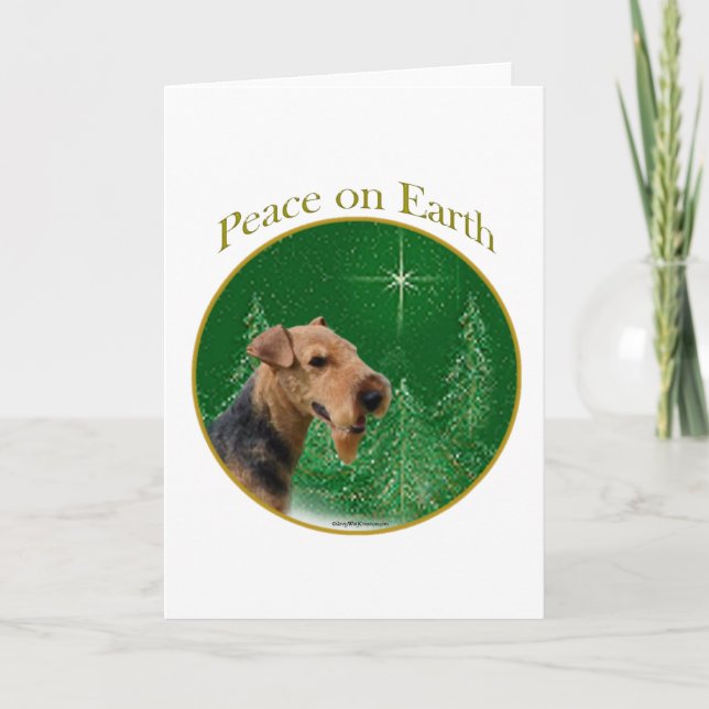 Welsh Terrier Peace Holiday Card (Front)