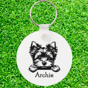 Welsh Terrier Puppy Personalised Theme Key Ring