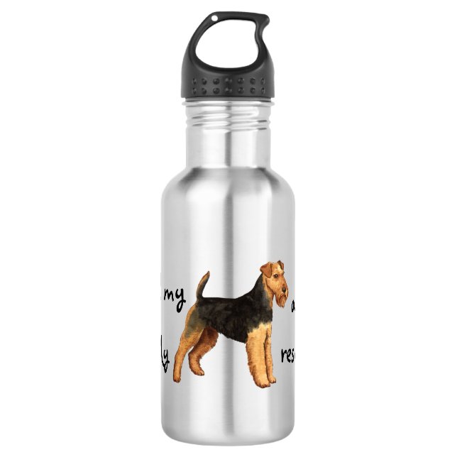Welsh Terrier Rescue 532 Ml Water Bottle (Front)