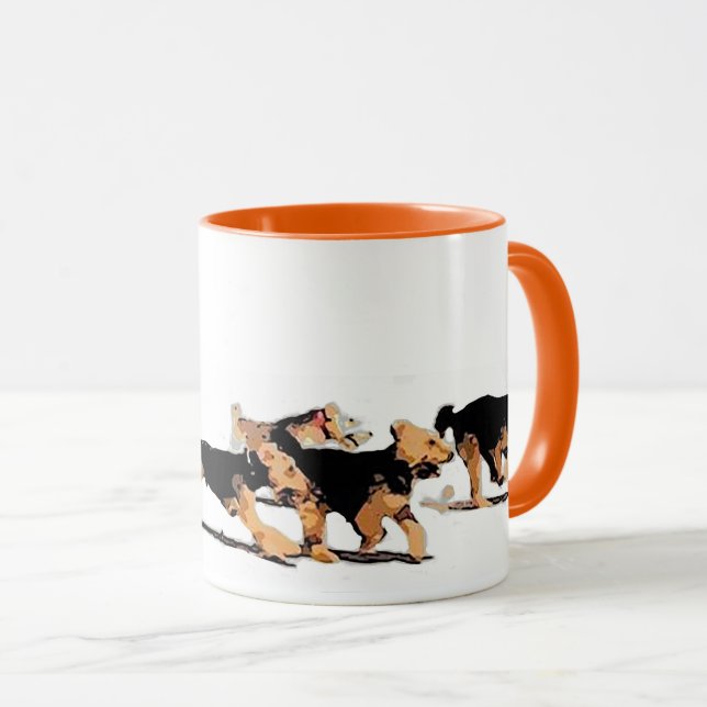 Welsh terrier running mug (Front Right)