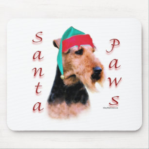 Welsh Terrier Santa Paws Mouse Pad