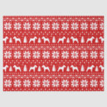Welsh Terrier Silhouettes Christmas Pattern Red Tissue Paper<br><div class="desc">Festive Red and White Christmas Sweater Style Pattern with Welshie Silhouettes</div>