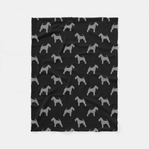 Welsh Terrier Silhouettes Pattern Fleece Blanket