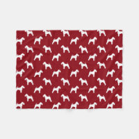 Welsh Terrier Silhouettes Pattern Red and White