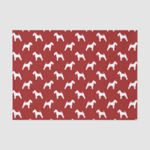 Welsh Terrier Silhouettes Pattern Red Tissue Paper