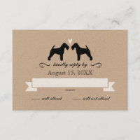 Welsh Terrier Silhouettes Wedding RSVP Reply