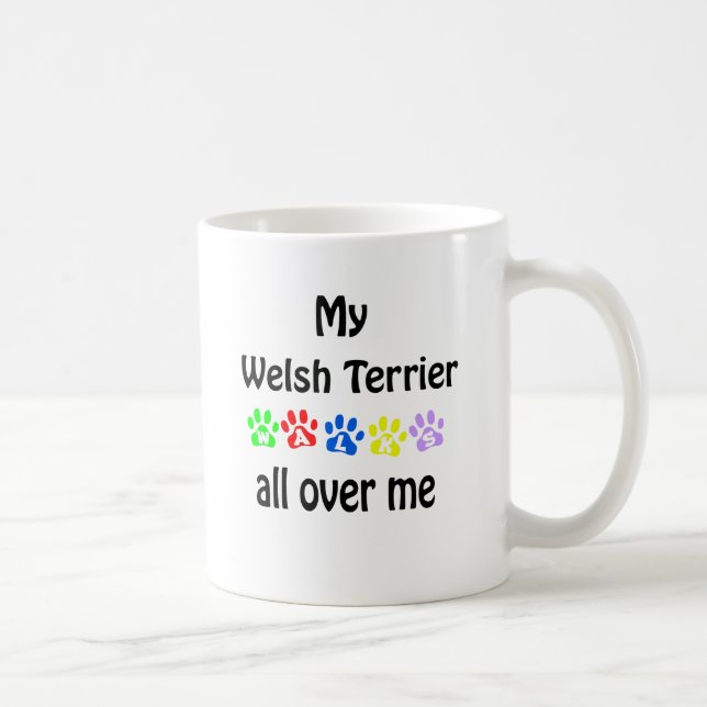 Welsh Terrier Walks Design Coffee Mug (Right)