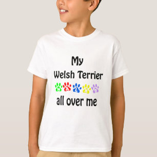 Welsh Terrier Walks Design T-Shirt