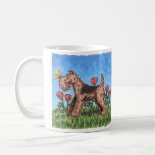 Welsh terrier with poppies 11oz. mug