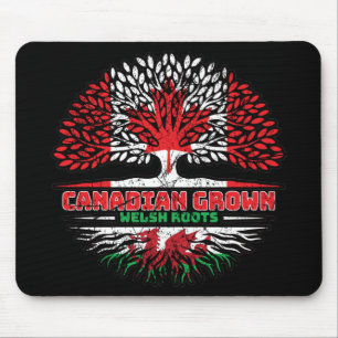 Welsh Wales Canadian Canada Tree Roots Flag Mouse Pad