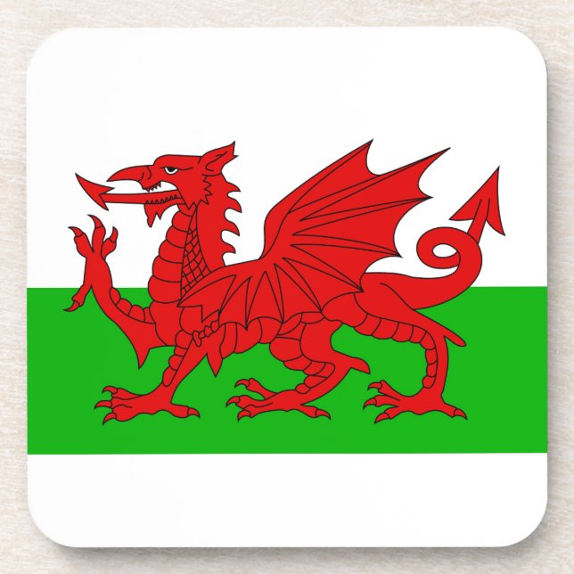 Welsh / Wales Flag - Cymru High Quality Image Coaster (Front)