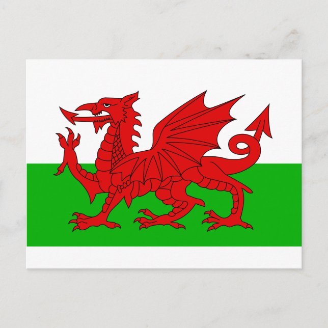 Welsh / Wales Flag - Cymru High Quality Image Postcard (Front)